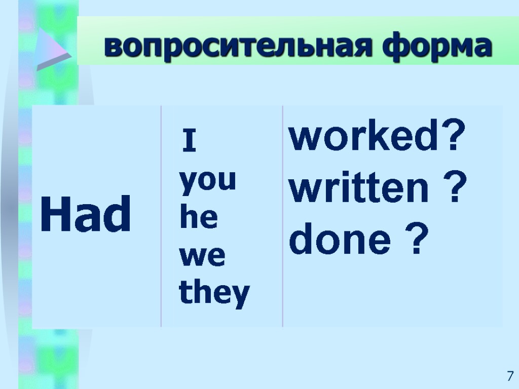 вопросительная форма 7